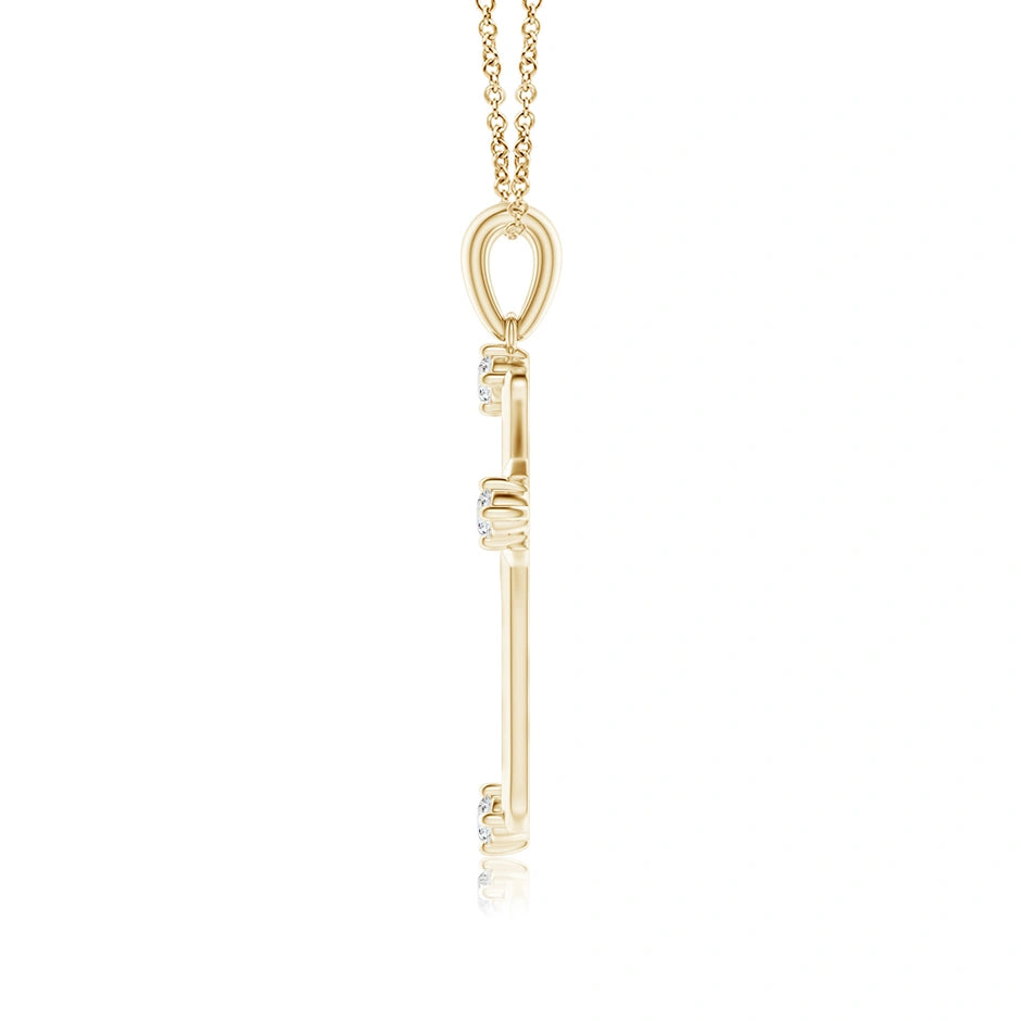 Lab-Grown Diamond Knife-Edged Budded Cross Pendant