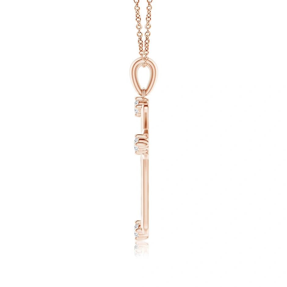Lab-Grown Diamond Knife-Edged Budded Cross Pendant