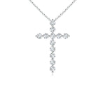 Load image into Gallery viewer, Prong-Set Round Lab-Grown Diamond Cross Pendant
