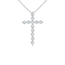 Prong-Set Round Lab-Grown Diamond Cross Pendant