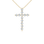 Load image into Gallery viewer, Prong-Set Round Lab-Grown Diamond Cross Pendant
