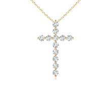 Prong-Set Round Lab-Grown Diamond Cross Pendant