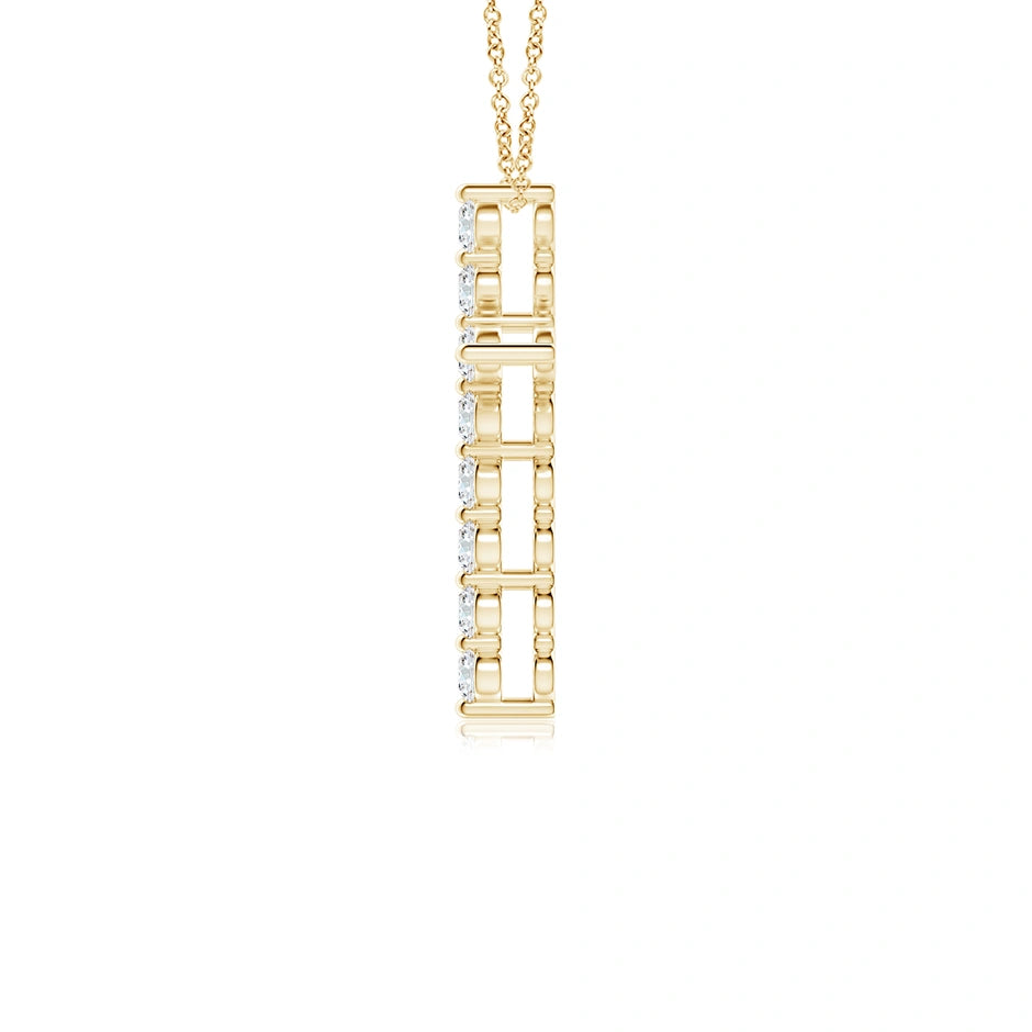 Prong-Set Round Lab-Grown Diamond Cross Pendant