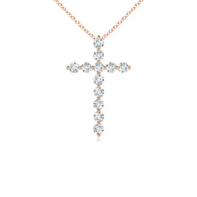 Prong-Set Round Lab-Grown Diamond Cross Pendant