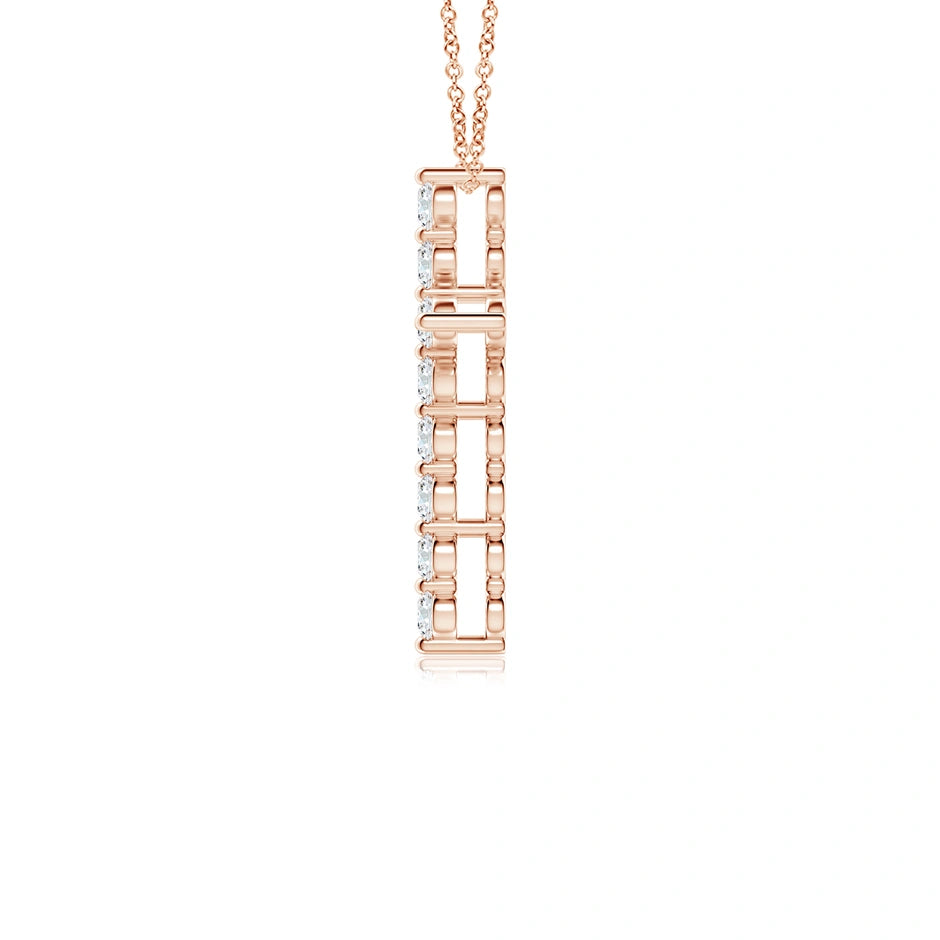 Prong-Set Round Lab-Grown Diamond Cross Pendant