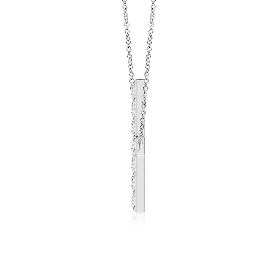 Lab-Grown Prong-Set Diamond Horizontal Cross Pendant