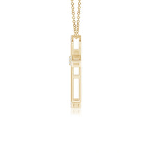 Lab-Grown Pointed Open Cross Pendant with Diamond Accents