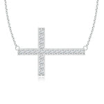 Load image into Gallery viewer, Lab-Grown Classic Diamond Sideways Cross Necklace
