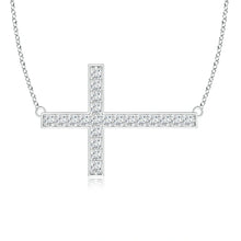 Lab-Grown Classic Diamond Sideways Cross Necklace