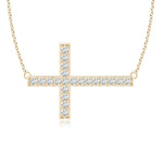 Load image into Gallery viewer, Lab-Grown Classic Diamond Sideways Cross Necklace
