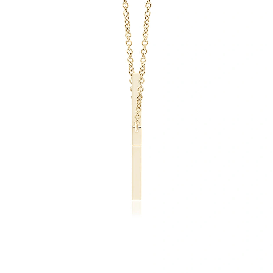 Lab-Grown Classic Diamond Sideways Cross Necklace