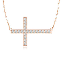 Lab-Grown Classic Diamond Sideways Cross Necklace