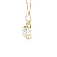 Lab-Grown Round Diamond Dangle Pendant with Halo