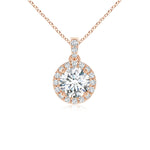 Load image into Gallery viewer, Lab-Grown Round Diamond Dangle Pendant with Halo

