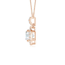 Lab-Grown Round Diamond Dangle Pendant with Halo
