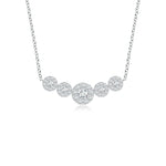 Load image into Gallery viewer, Lab-Grown Graduated Five Stone Diamond Halo Necklace
