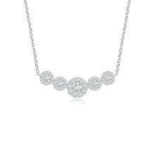 Lab-Grown Graduated Five Stone Diamond Halo Necklace