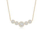 Load image into Gallery viewer, Lab-Grown Graduated Five Stone Diamond Halo Necklace
