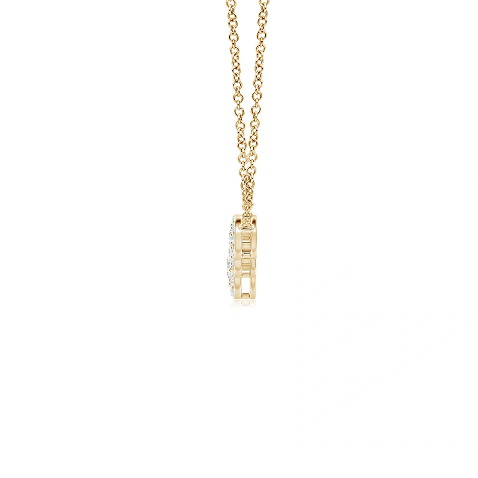 Lab-Grown Graduated Five Stone Diamond Halo Necklace