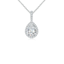 Lab-Grown Diamond Teardrop Pendant with Halo