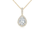 Load image into Gallery viewer, Lab-Grown Diamond Teardrop Pendant with Halo
