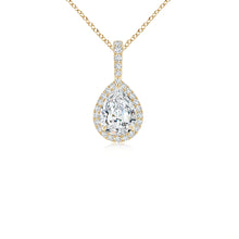 Lab-Grown Diamond Teardrop Pendant with Halo