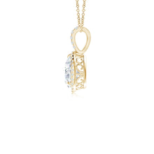 Lab-Grown Diamond Teardrop Pendant with Halo