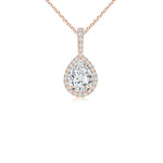 Load image into Gallery viewer, Lab-Grown Diamond Teardrop Pendant with Halo

