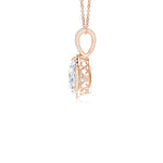 Load image into Gallery viewer, Lab-Grown Diamond Teardrop Pendant with Halo
