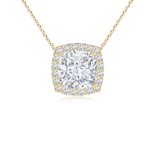 Vintage Inspired Cushion Lab-Grown Diamond Halo Pendant