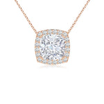 Load image into Gallery viewer, Vintage Inspired Cushion Lab-Grown Diamond Halo Pendant
