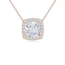 Vintage Inspired Cushion Lab-Grown Diamond Halo Pendant