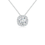 Load image into Gallery viewer, Lab-Grown Round Diamond Cushion Halo Pendant
