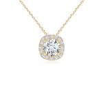 Load image into Gallery viewer, Lab-Grown Round Diamond Cushion Halo Pendant
