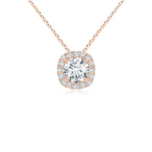 Lab-Grown Round Diamond Cushion Halo Pendant