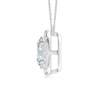 Load image into Gallery viewer, Prong-Set Oval Lab-Gown Diamond Halo Pendant
