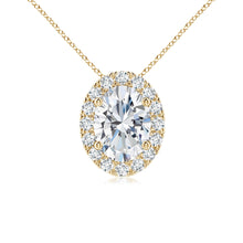 Prong-Set Oval Lab-Gown Diamond Halo Pendant