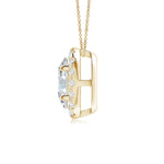 Load image into Gallery viewer, Prong-Set Oval Lab-Gown Diamond Halo Pendant

