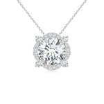 Load image into Gallery viewer, Lab-Grown Floating Round Diamond Quatrefoil Halo Pendant
