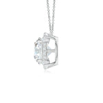 Load image into Gallery viewer, Lab-Grown Floating Round Diamond Quatrefoil Halo Pendant
