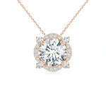Load image into Gallery viewer, Lab-Grown Floating Round Diamond Quatrefoil Halo Pendant
