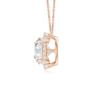 Load image into Gallery viewer, Lab-Grown Floating Round Diamond Quatrefoil Halo Pendant
