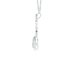 Load image into Gallery viewer, Prong-Set Lab-Grown Diamond Teardrop Halo Pendant with Accents
