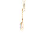 Load image into Gallery viewer, Prong-Set Lab-Grown Diamond Teardrop Halo Pendant with Accents
