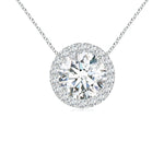 Load image into Gallery viewer, Vintage Inspired Round Lab-Grown Diamond Halo Pendant

