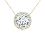 Load image into Gallery viewer, Vintage Inspired Round Lab-Grown Diamond Halo Pendant

