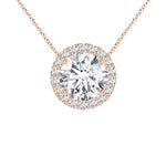 Load image into Gallery viewer, Vintage Inspired Round Lab-Grown Diamond Halo Pendant
