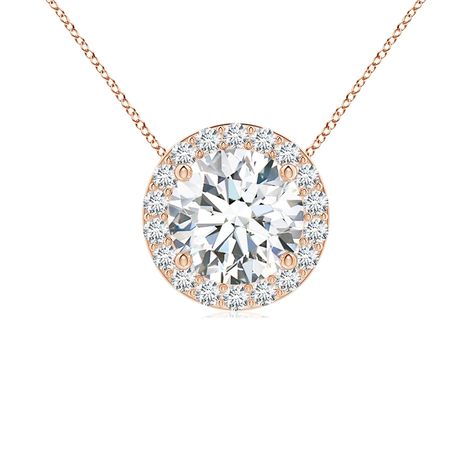 Vintage Inspired Round Lab-Grown Diamond Halo Pendant