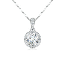 Lab-Grown Claw-Set Round Diamond Halo Pendant