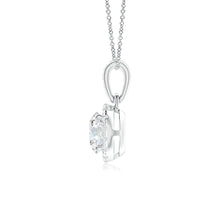 Lab-Grown Claw-Set Round Diamond Halo Pendant